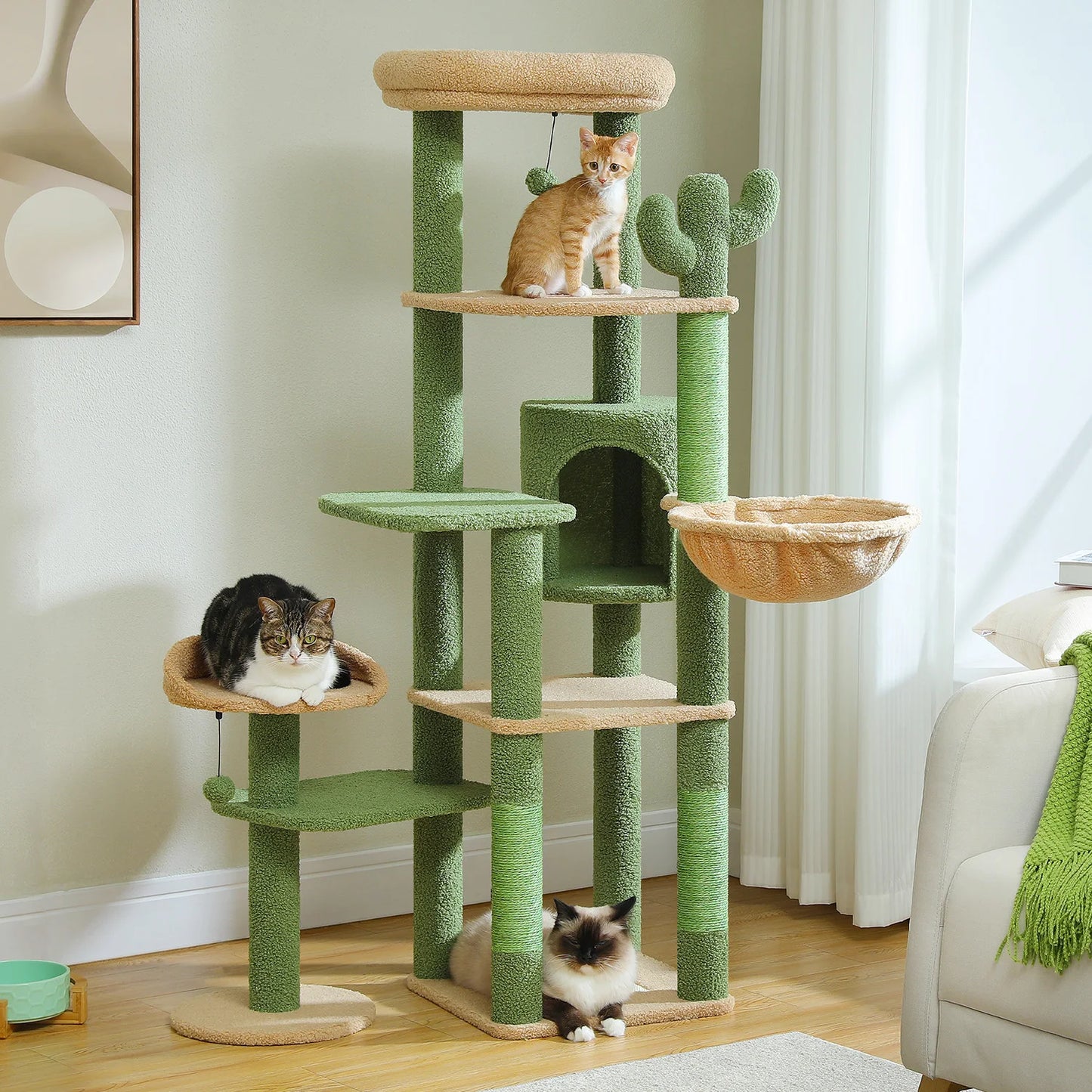 PEQULTICN Multi-Level Cat Tree With Scratching Post Tower