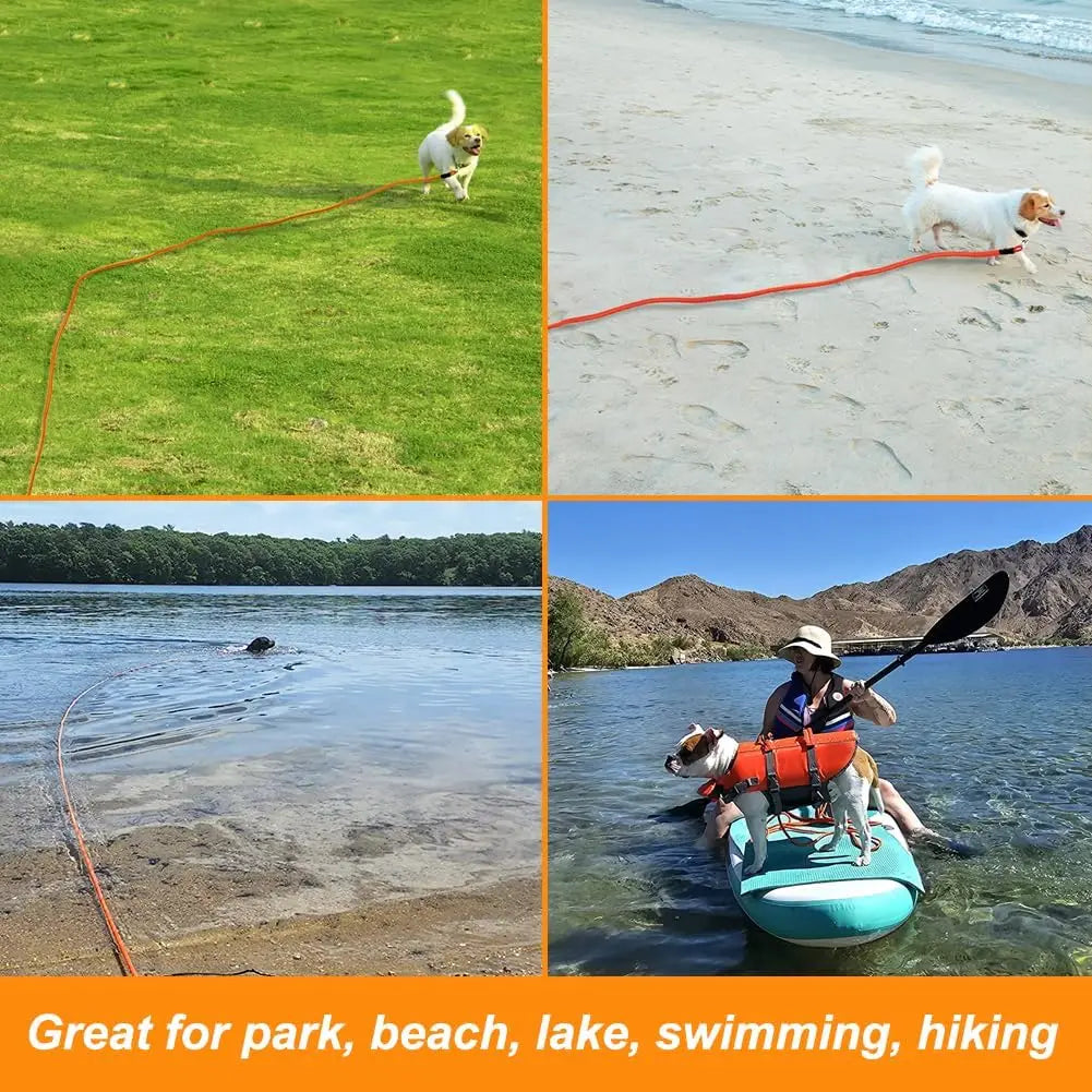 20FT Floating Dog Leash for Training, Lightweight with Comfortable Handle - Ideal for Hiking, Swimming, Beach & Lake