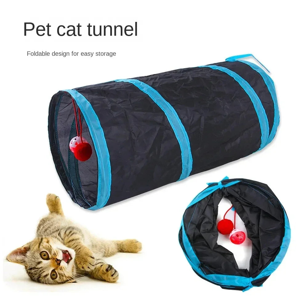 Foldable Cat Tunnel Toy For Indoor Play And Exercise