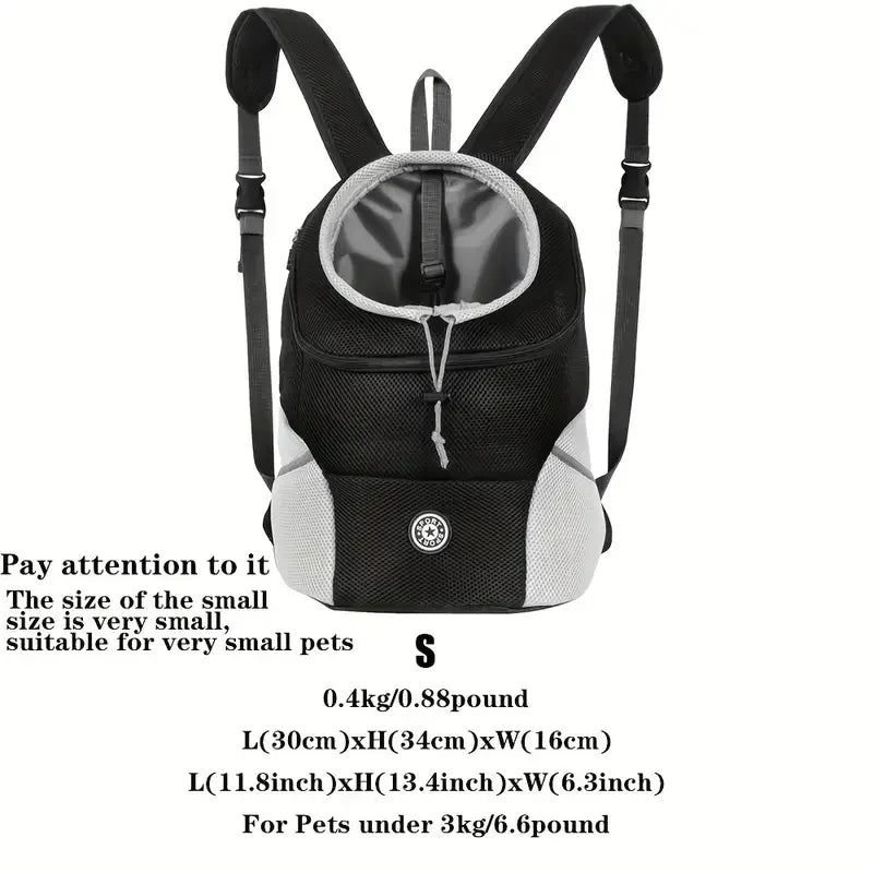 Breathable Pet Backpack Carrier With Adjustable Straps For Dogs
