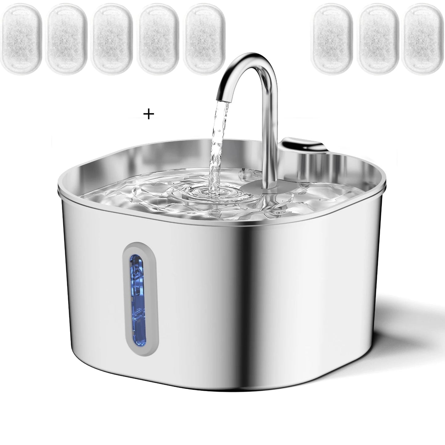 2.2L 5V USB Stainless Steel Cat Water Fountain Automatic Pet Water Auto Cat Drinking Fountain Dog Dispenser Drinker Bowl