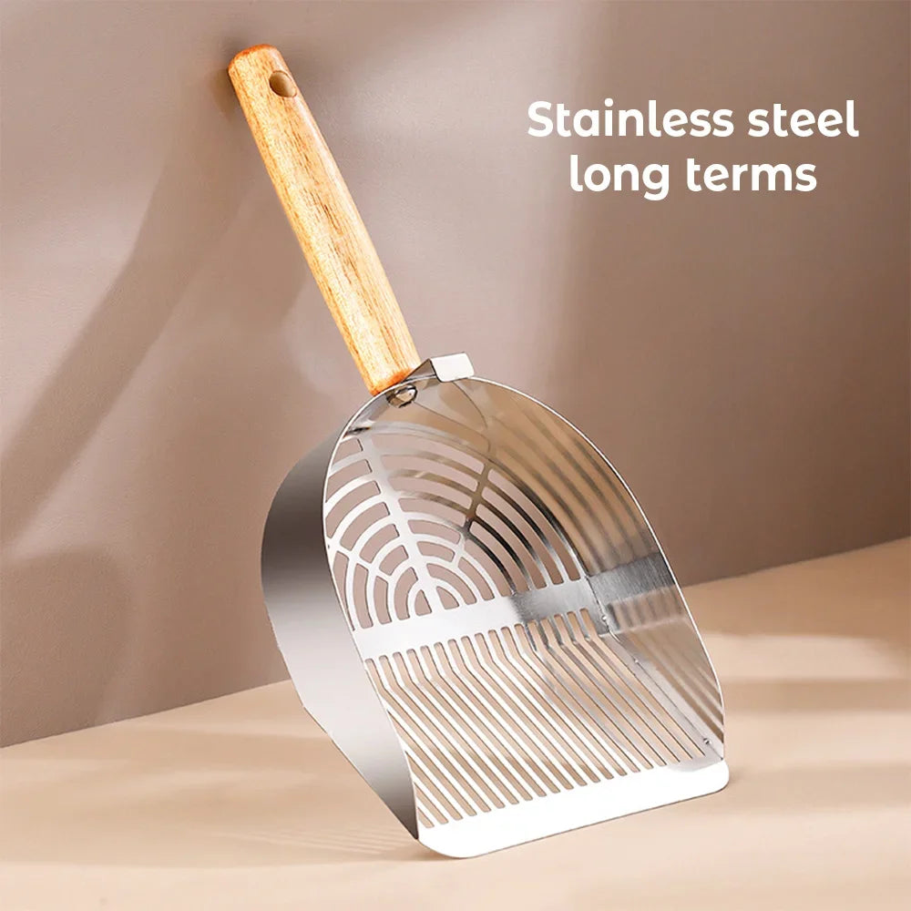 Steel Cat Litter Scoop Long Handle For Easy Cleanup