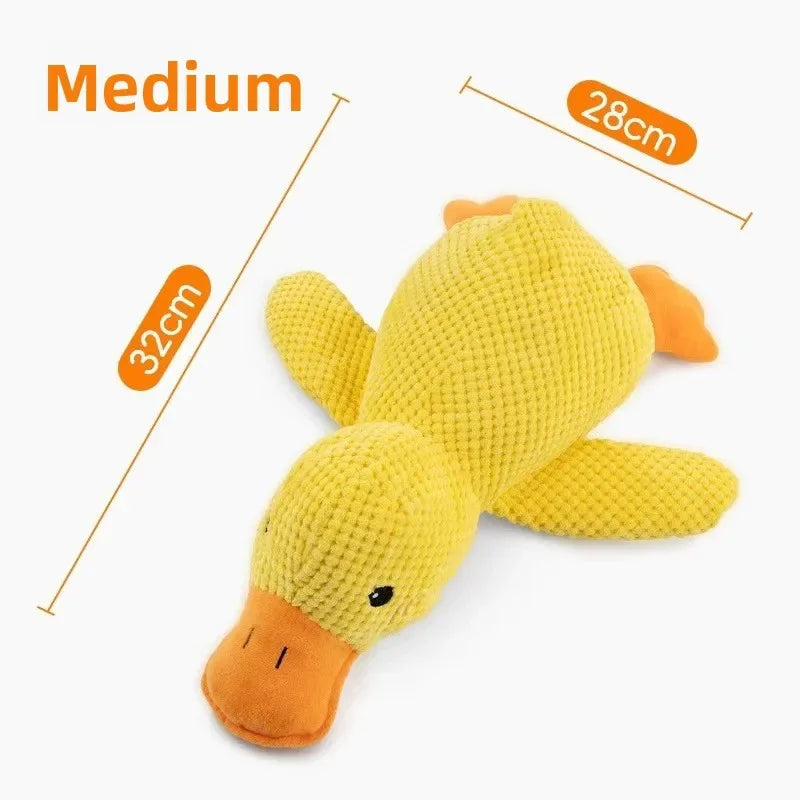 Plush Squeaky Duck Toy Calming Sleep Aid Durable Puppy Companion