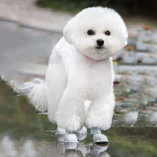 NONECN Soft Rubber Waterproof Dog Boots Non Slip Rain Shoes