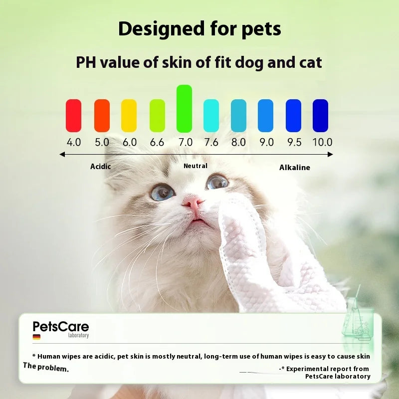 Pet Hair Removal Gloves For Dogs And Cats Bath Deodorizing Wipes