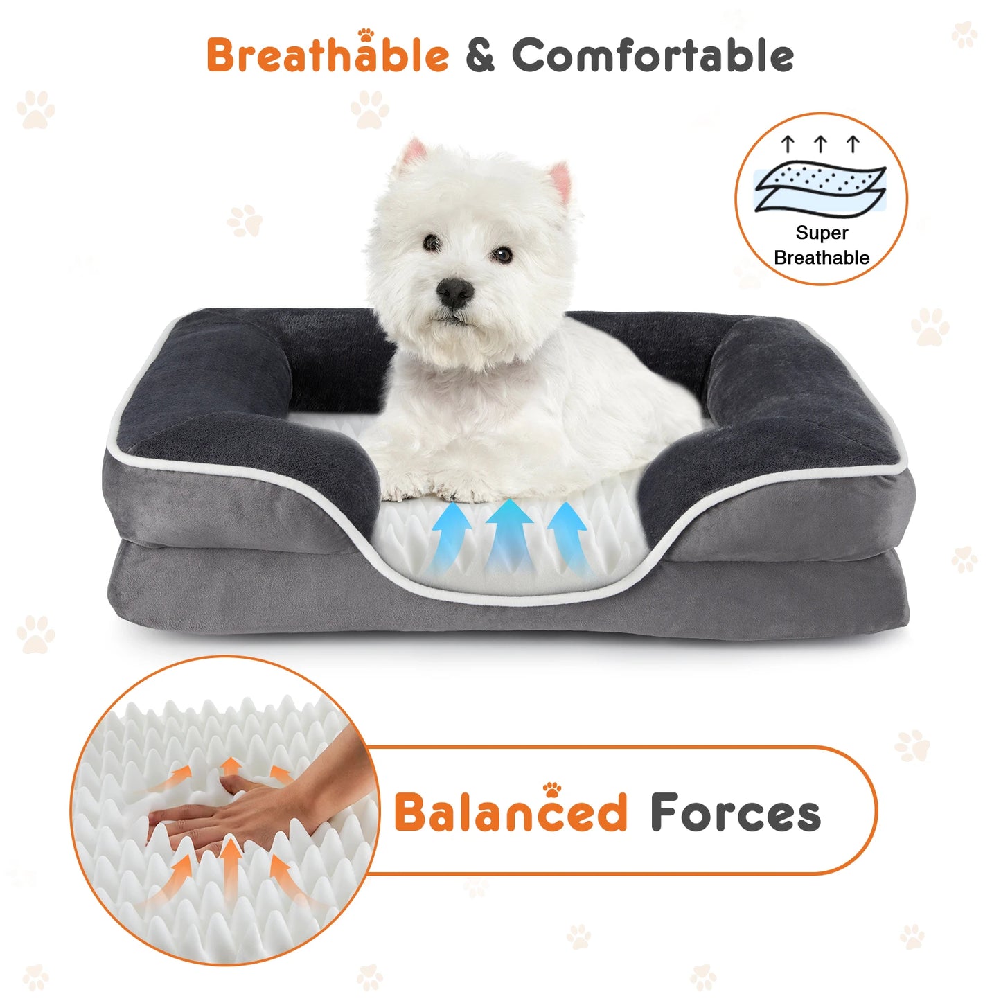 JHK Orthopedic Memory Foam Pet Bed With Removable Cover