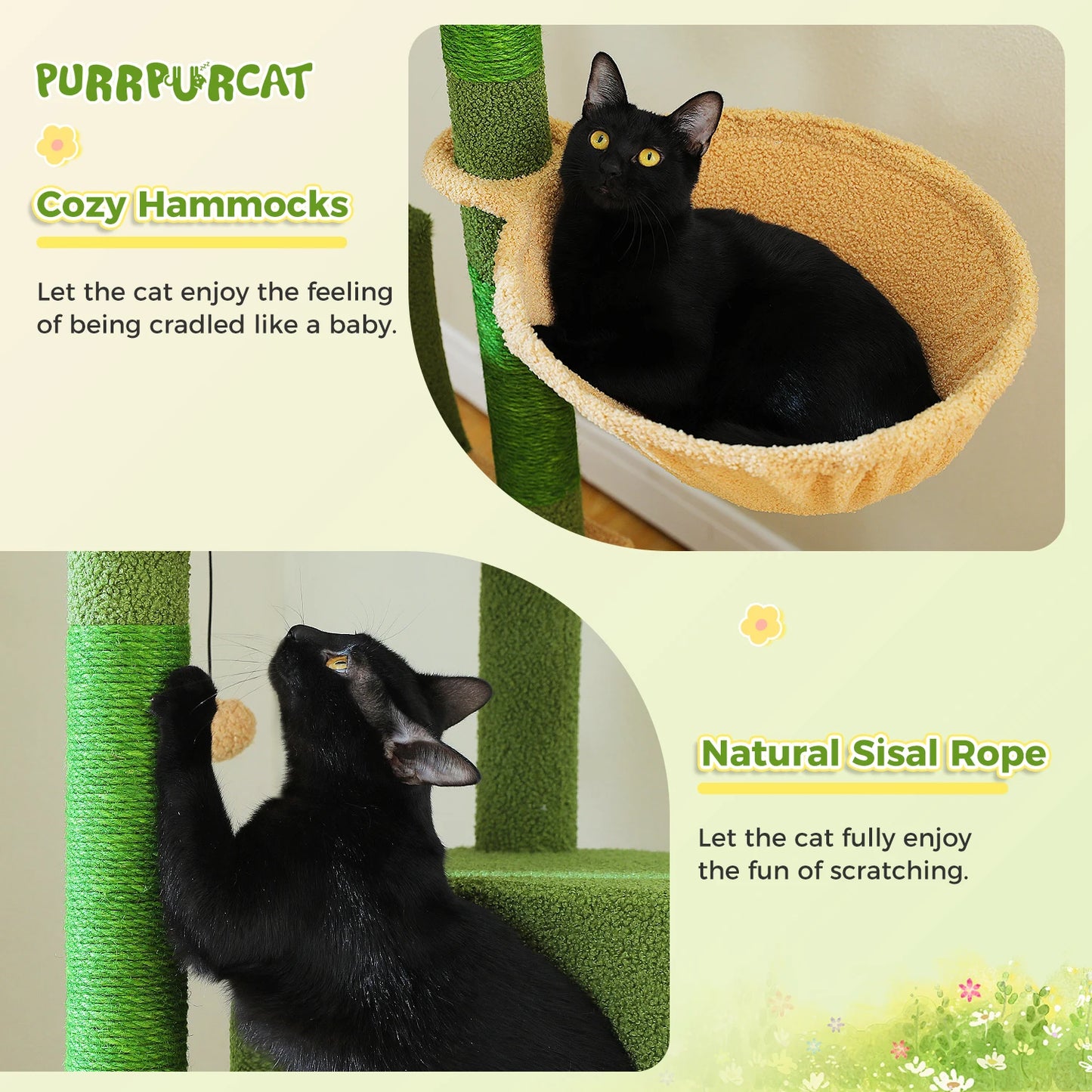 PEQULTICN Six Level Cat Tree Tower With Perches Hammocks Condos