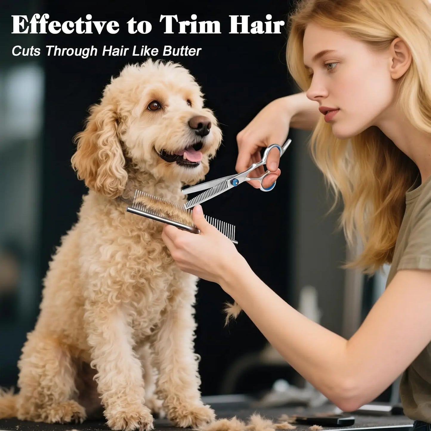 4In1 Dog Cat Premium Pet Grooming Scissors Set With Comb