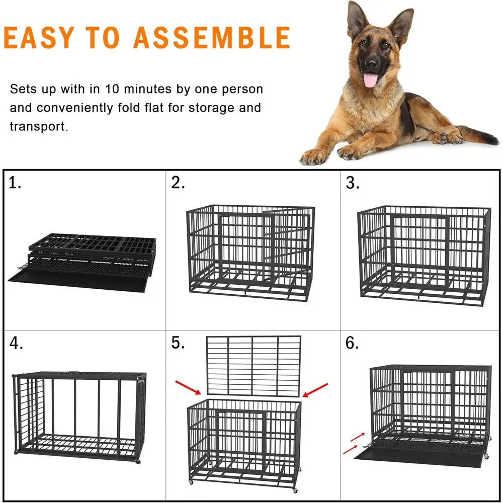 Heavy Duty Indestructible Escapeproof Dog Crate Cage For Large Dogs