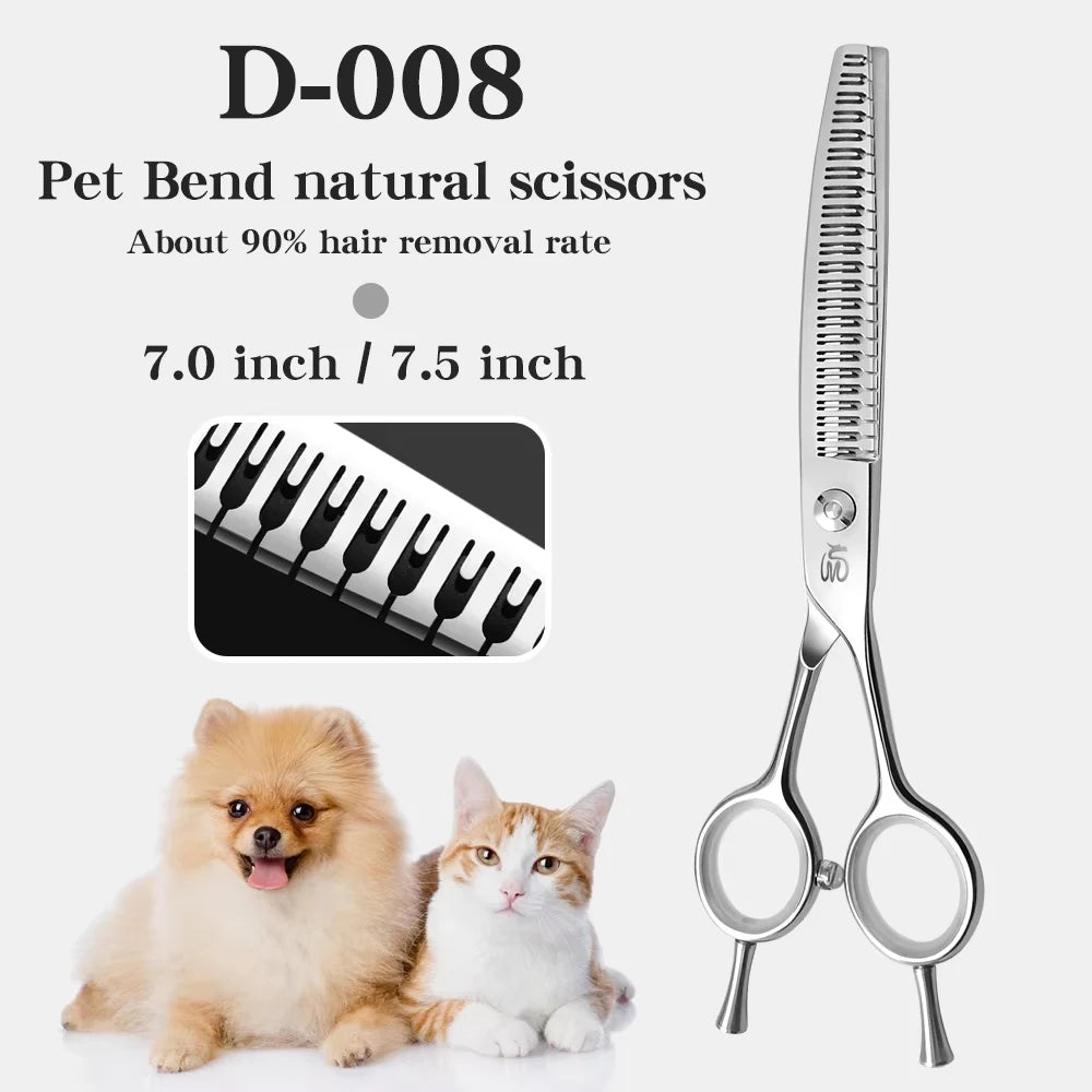 Bent Stainless Steel Pet Grooming Scissors For Dogs