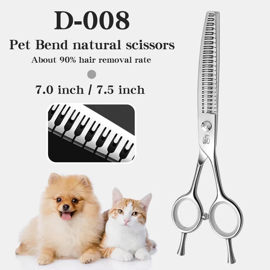 Bent Stainless Steel Pet Grooming Scissors For Dogs