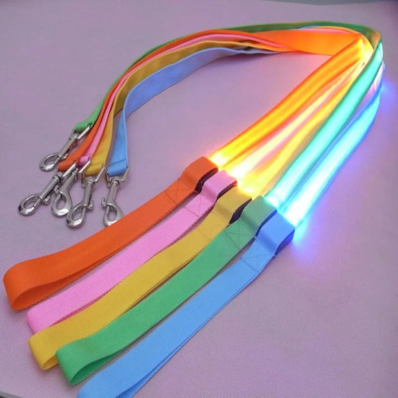 NONECN LED Light Up Dog Leash Luminous Rope For Safety