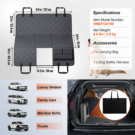 SucceBuy Back Seat Extender Dog Hammock Car Seat Cover Waterproof