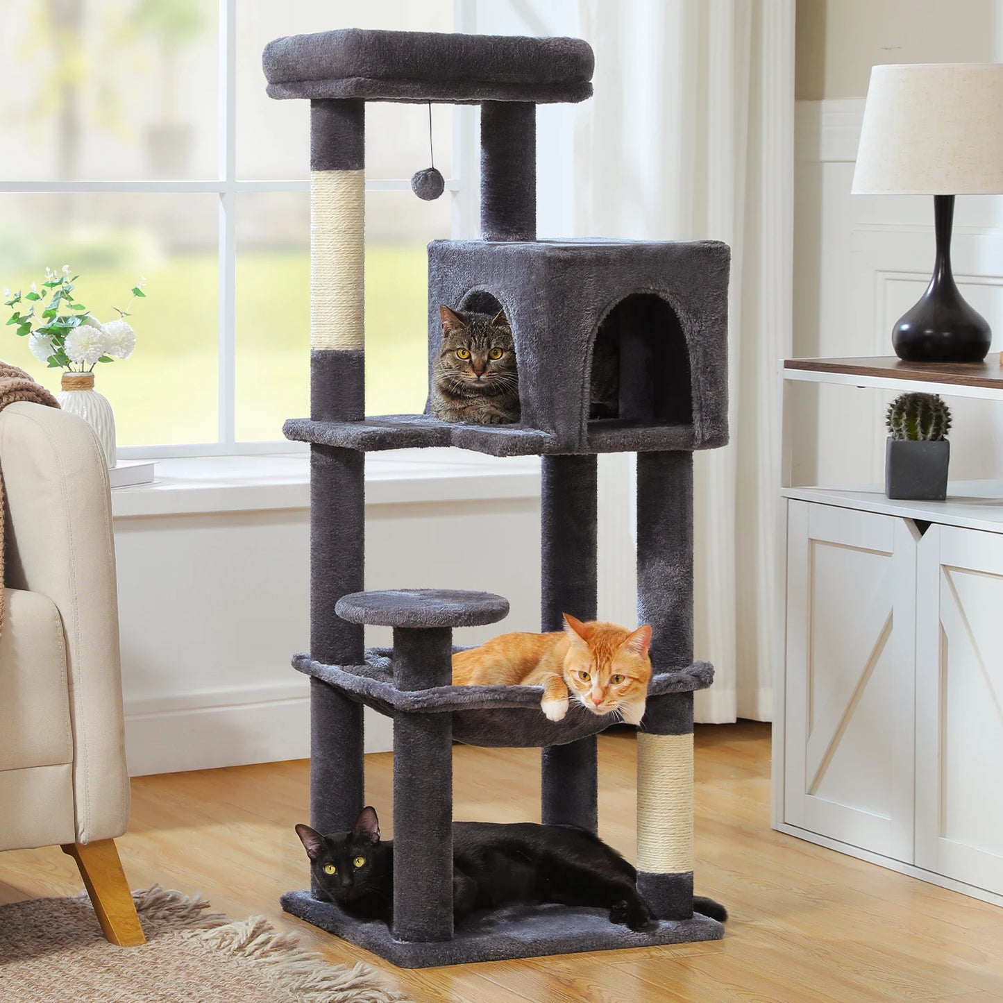 PEQULTICN Five Level Cat Tree Tower With Sisal Scratching