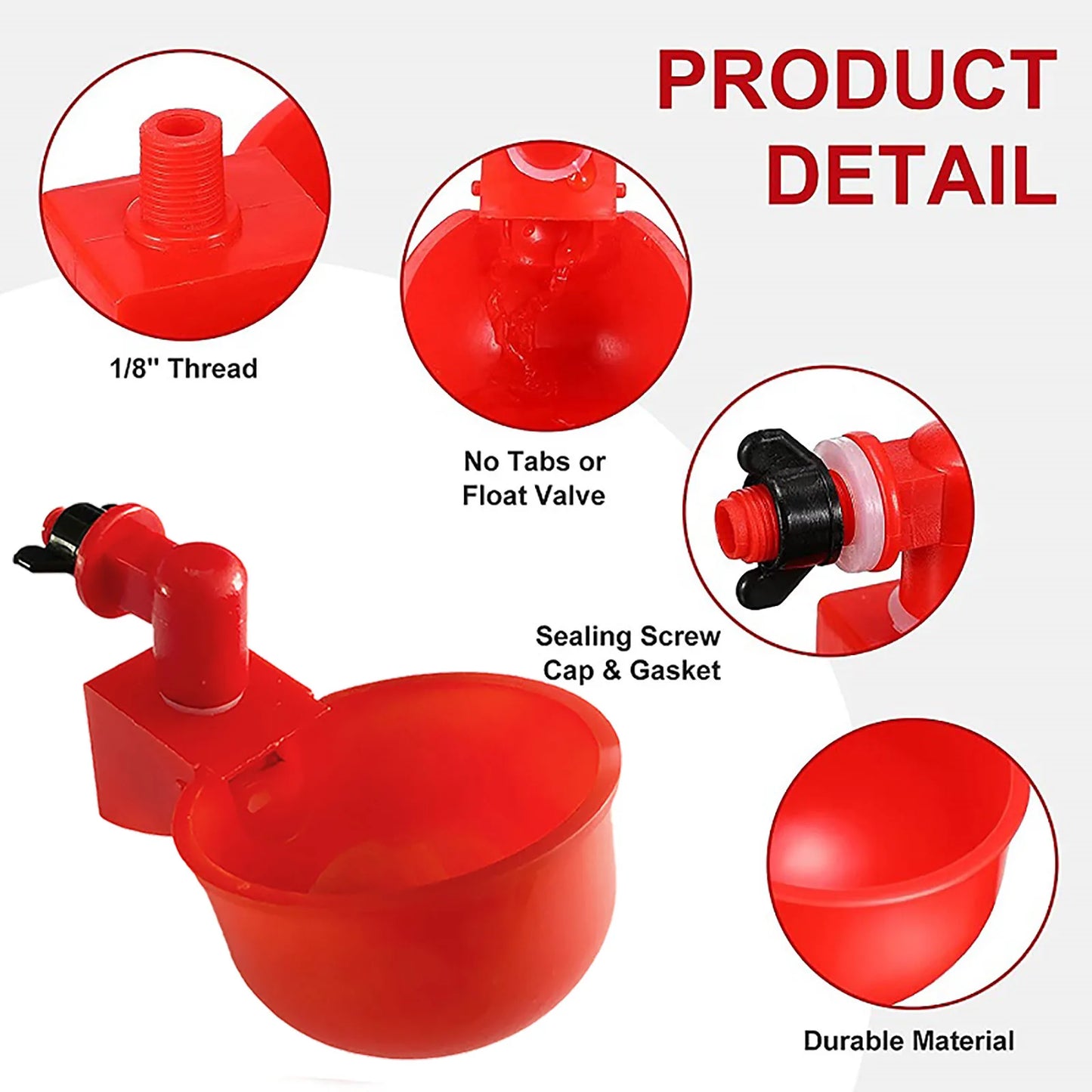 APWIKOGER Automatic Chicken Drinking Cup Waterer For Chicks Ducks Geese Quail