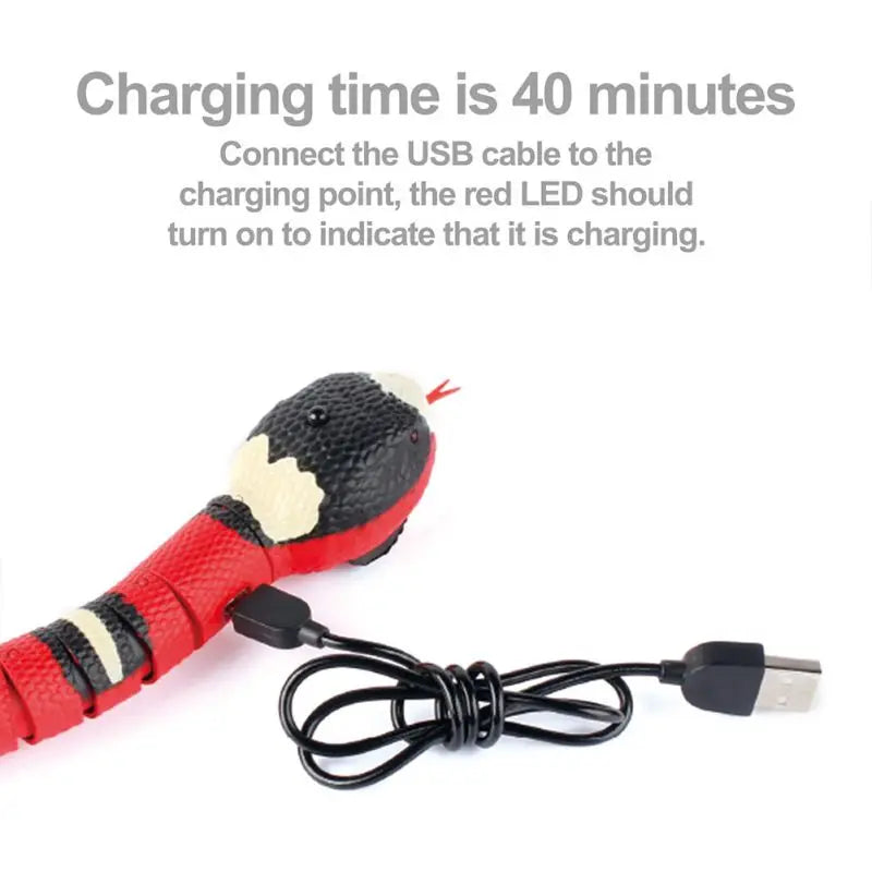 NONECN Smart Sensing Snake Interactive Cat Toy USB Charging
