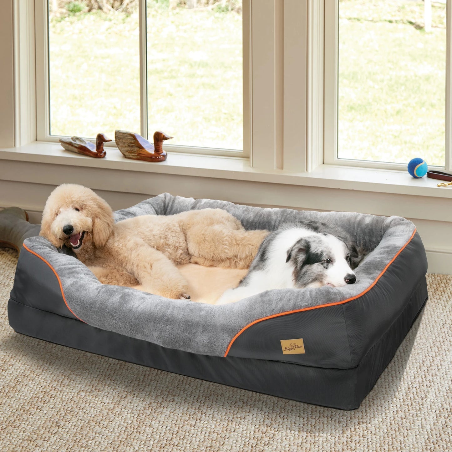 Soft Warm Fleece Dog Bed With Removable Washable Cover Waterproof