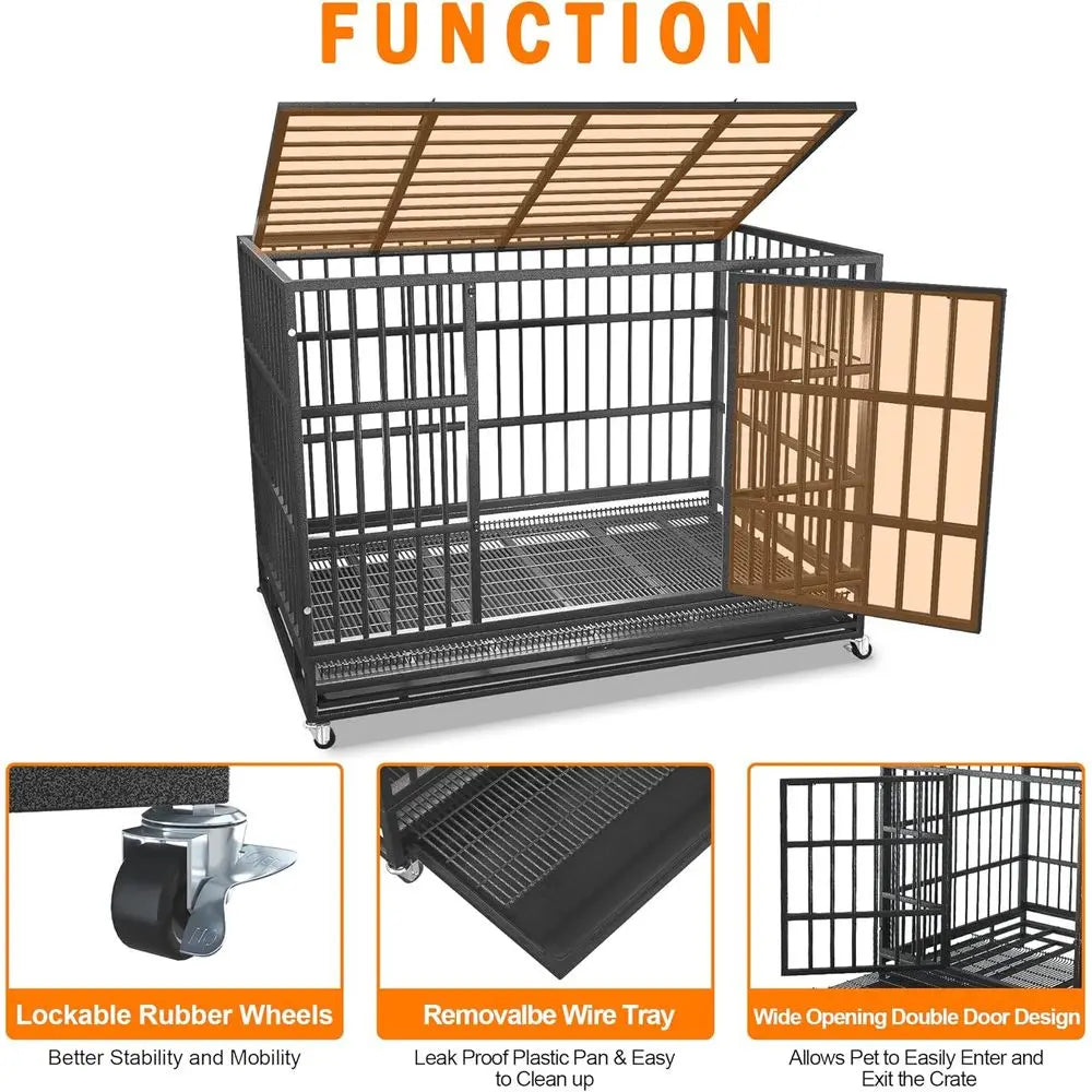 Heavy Duty Indestructible Escapeproof Dog Crate Cage For Large Dogs