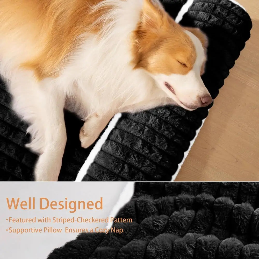 NONECN Orthopedic Dog Bed With Pillow Removable Waterproof Washable Cover