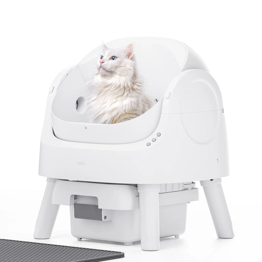 PetPivot AS11 Open-Top Automatic Self Cleaning Cat Litter Box with Safety Protection, Cat Litter Mat and Trash Bags Included