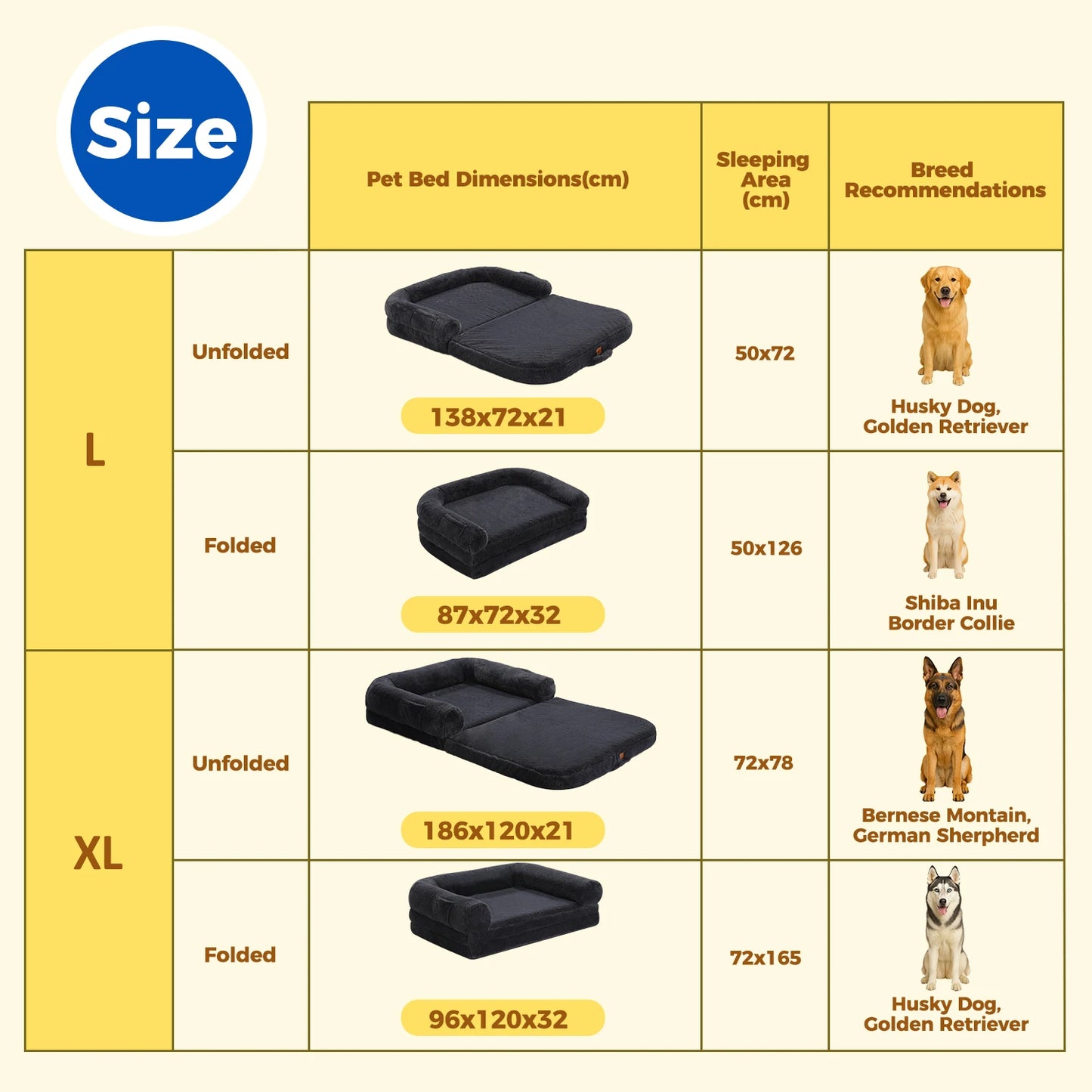 PAWZ Road Foldable Plush Dog Bed Washable Non Slip Sofa Bed