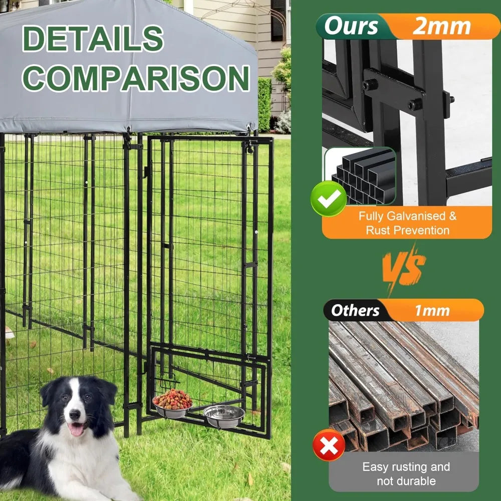Heavy Duty Outdoor Dog Kennel With Roof And Secure Lock