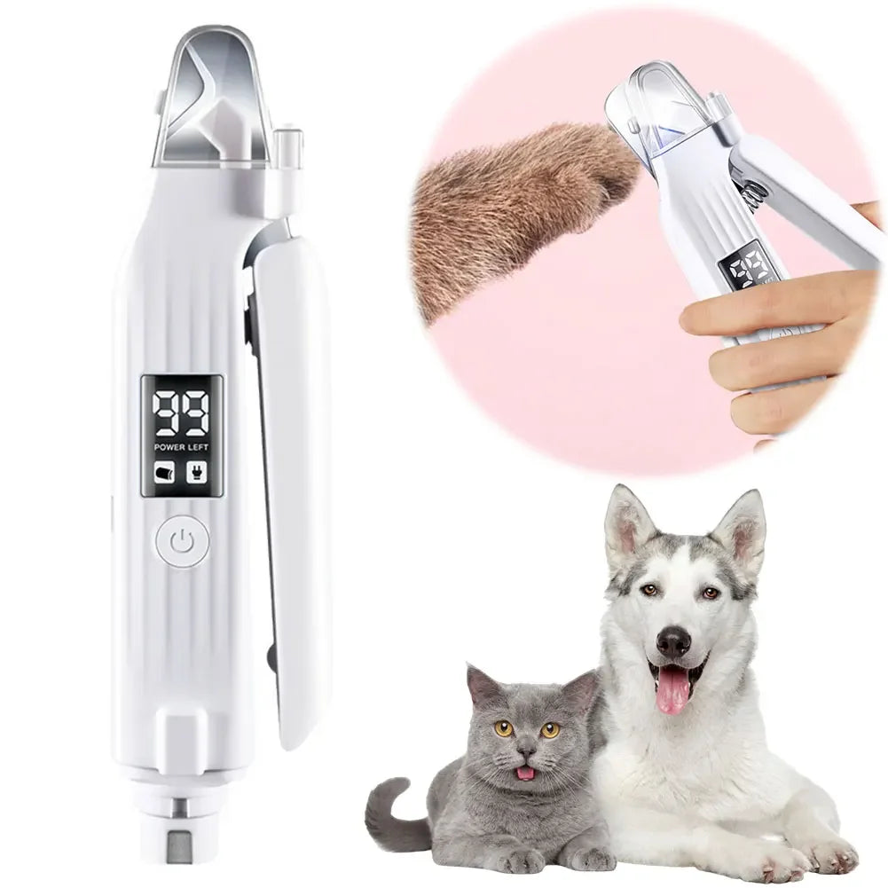 Shunmaii 2 In 1 Electric Dog Nail Grinder And Clipper With LED Lights