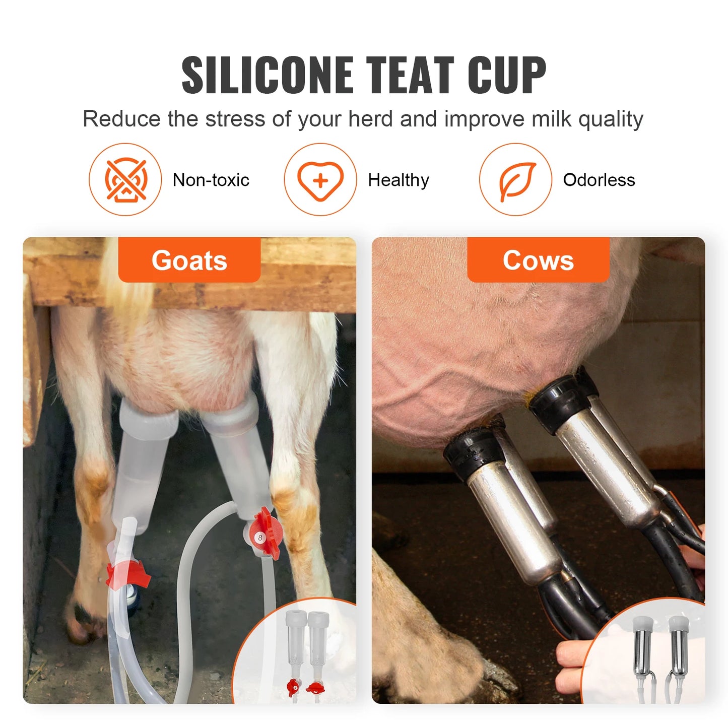 SucceBuy Goat Milking Machine Stainless Steel Automatic Pulsation