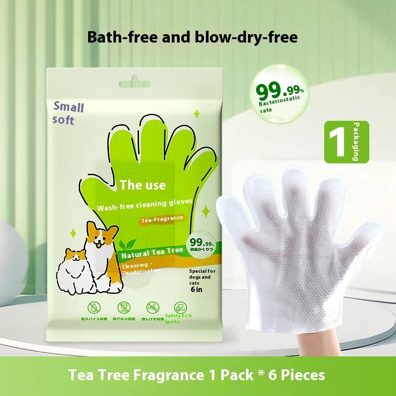 Pet Hair Removal Gloves For Dogs And Cats Bath Deodorizing Wipes