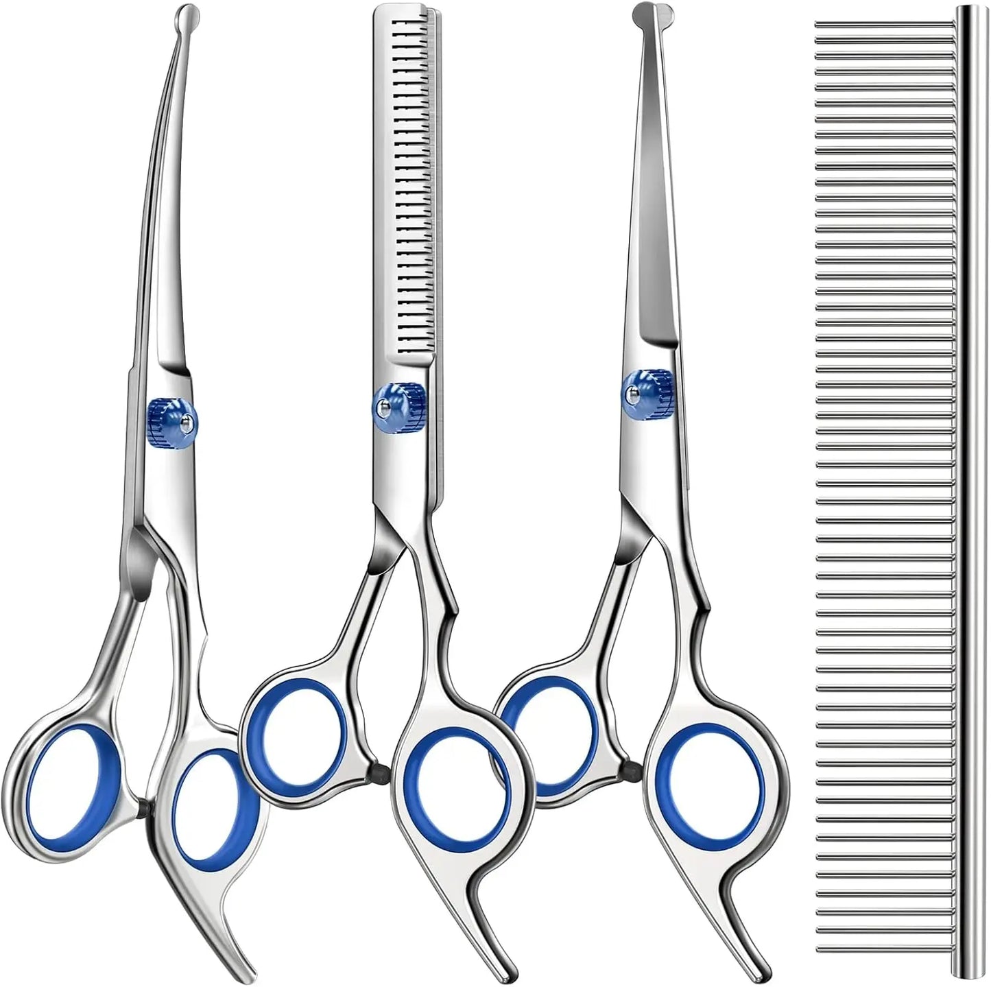 4In1 Dog Cat Premium Pet Grooming Scissors Set With Comb