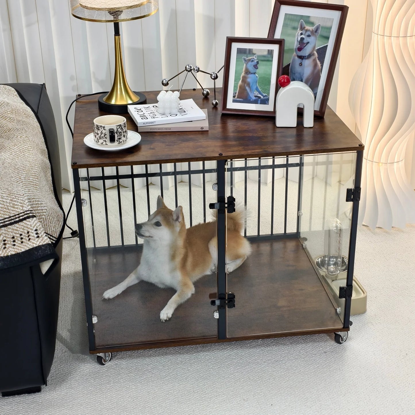 BINGOPAW Dog Crate Furniture Style End Table Kennel