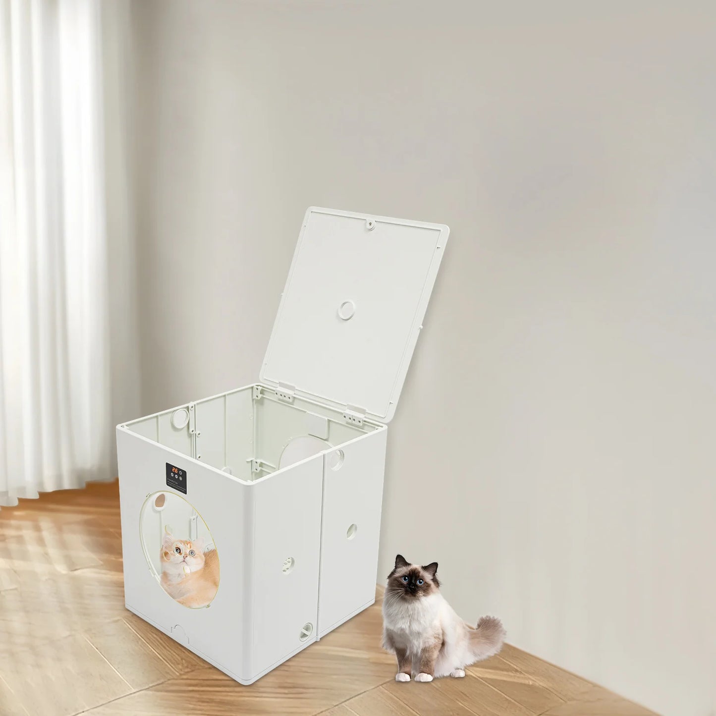 Foldable Pet Drying Box 88L Large Space 3 Gears Wind Speed Automatic Intelligent Home Dog Cat Water Blower Pet Grooming Supplies