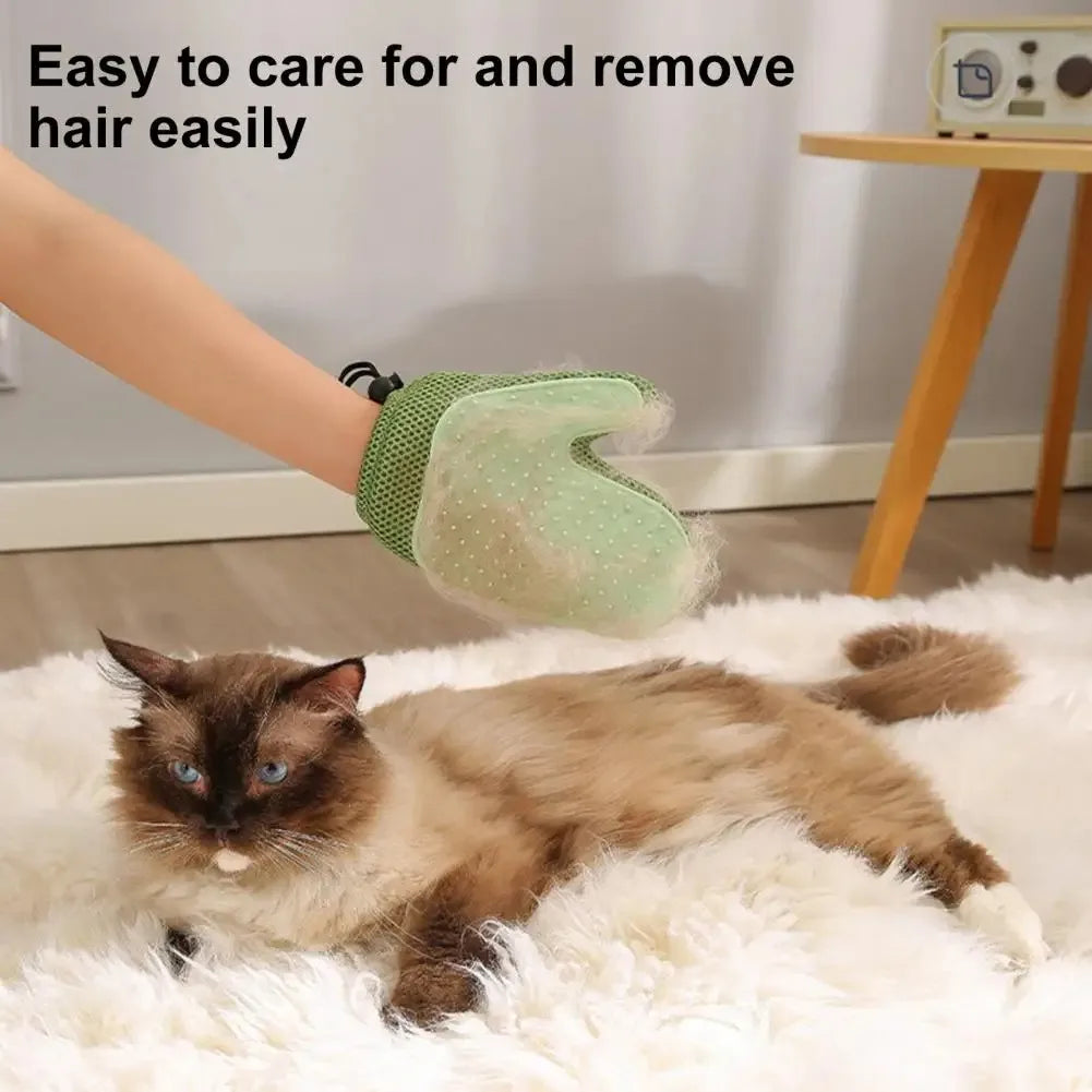 Pet Hair Remover Glove Double Sided Silicone Grooming Mitt For Cats Dogs