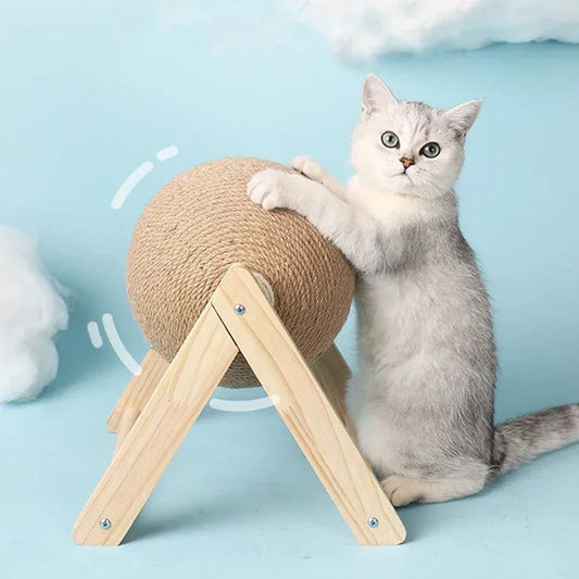 Cat Scratching Ball Toy Kitten Sisal Rope Ball Board Scratcher