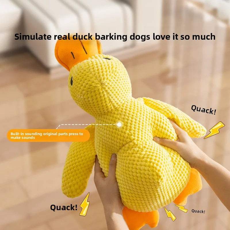 Plush Duck Dog Toy Squeaky Bite Resistant Chew Toy