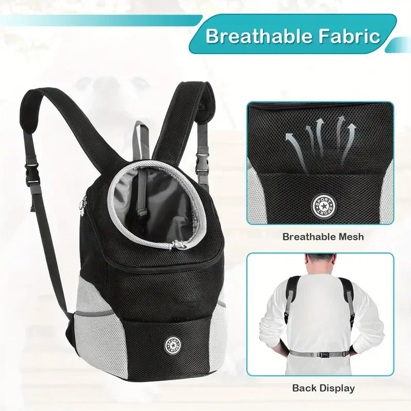 Breathable Pet Backpack Carrier With Adjustable Straps For Dogs