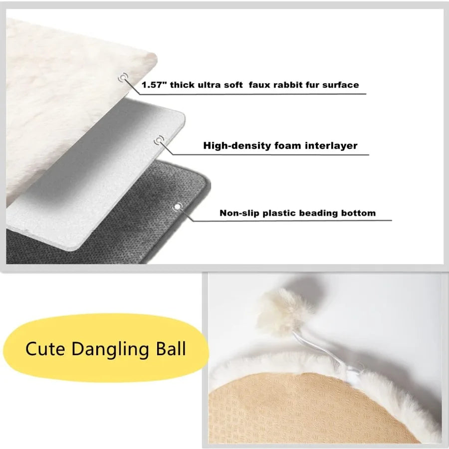 Faux Rabbit Fur Cat Dog Bed Cushion Pad 2 Pack For Cat Tree