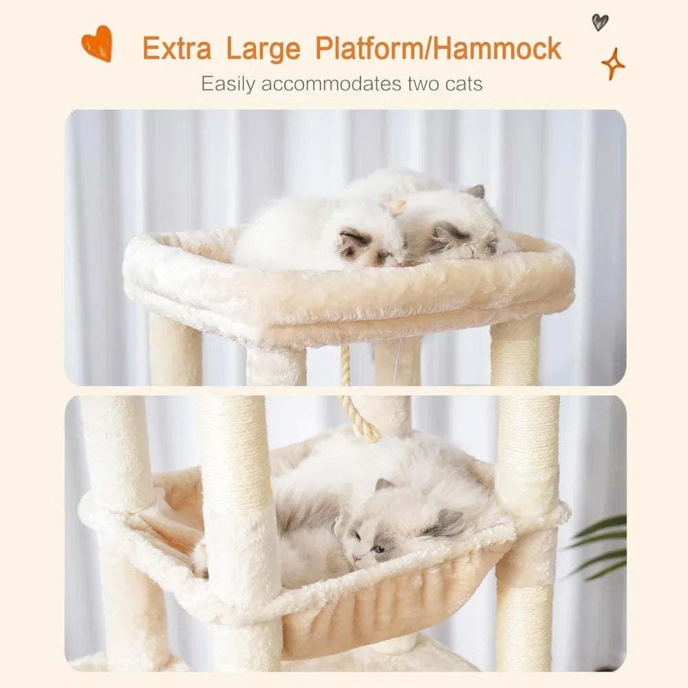 Heybly Cat Tree Heavy Duty Four Levels Indoor Cat Condo