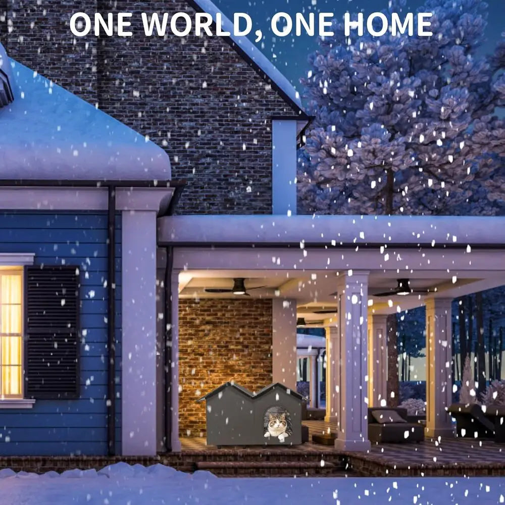 Large Heated Cat Houses or Indoor/Outdoor Cats with Elevated Heated Cat Bed Waterproo， Insulated Providing Sae eral Cats, Easy t