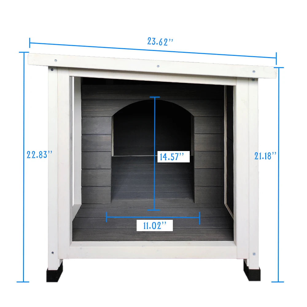 Outdoor Wooden Dog Kennel With Waterproof Asphalt Roof And Ventilation