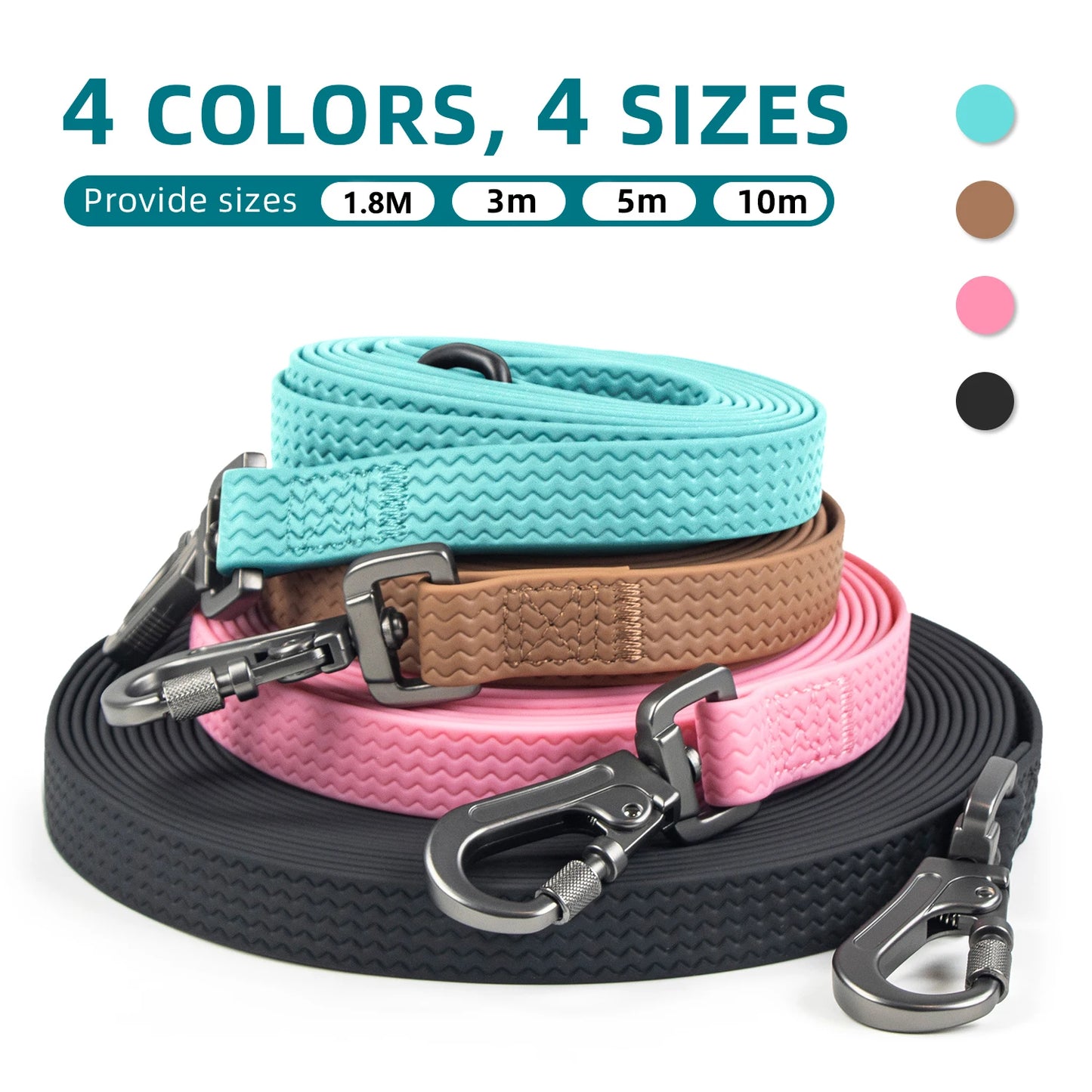 Henshine Dog Gear PVC Leash Non Slip Waterproof Training Leash