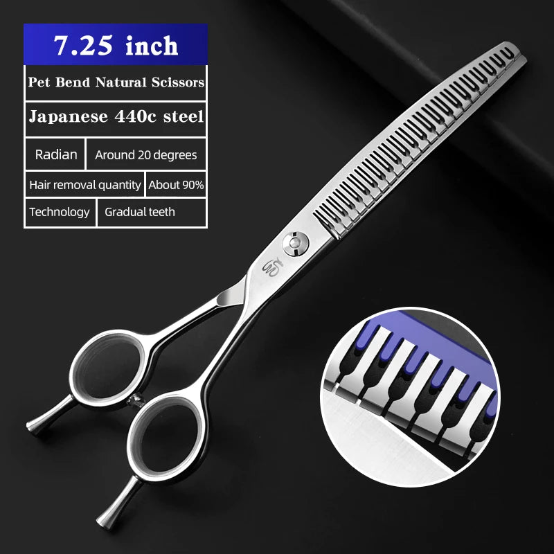 Bent Stainless Steel Pet Grooming Scissors For Dogs