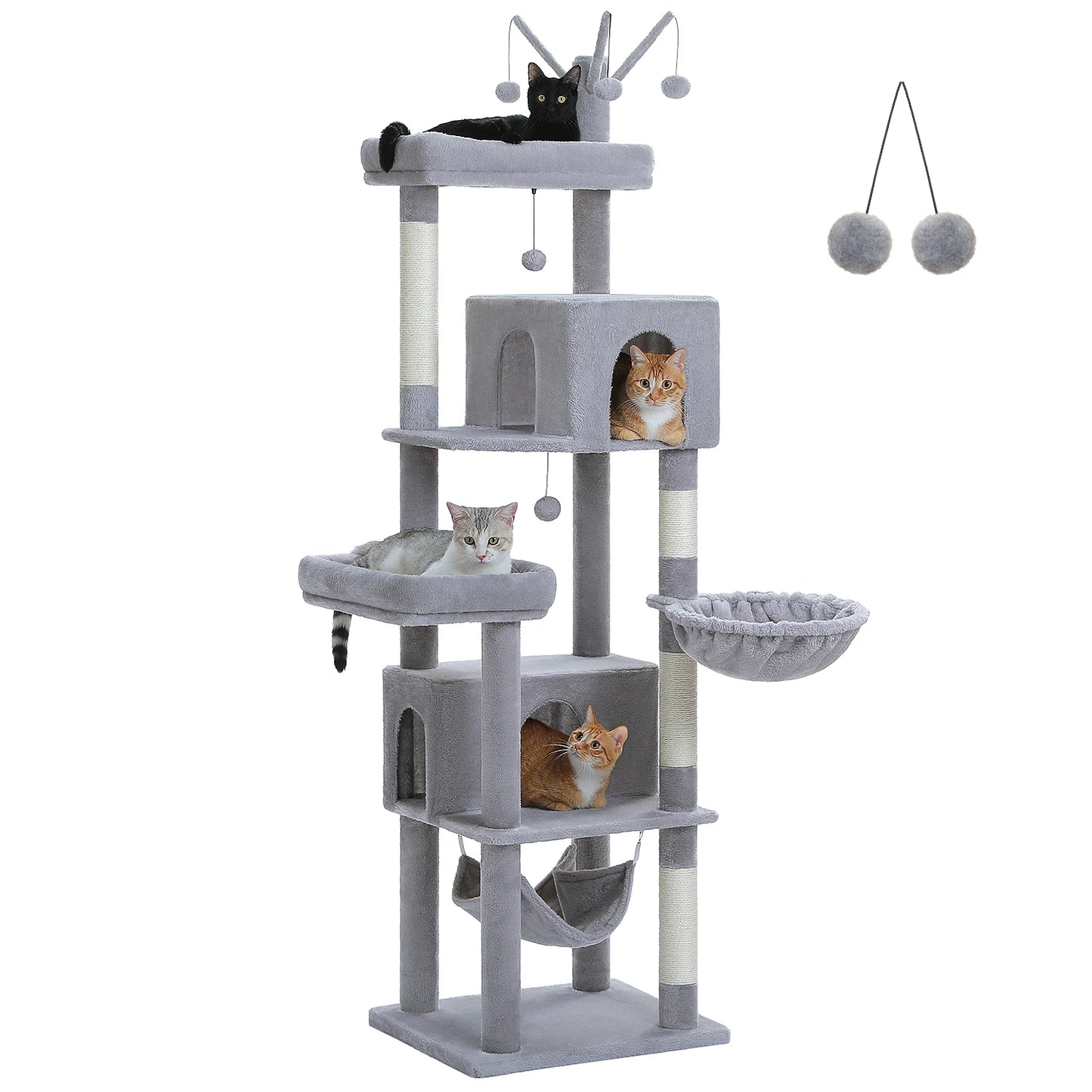 PEQULTICN Six Level Cat Tree Tower With Perches Hammocks Condos