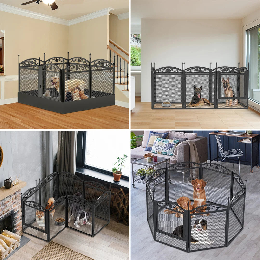 BINGOPAW Heavy Duty Dog Playpen With Waterproof Pad Indoor Outdoor
