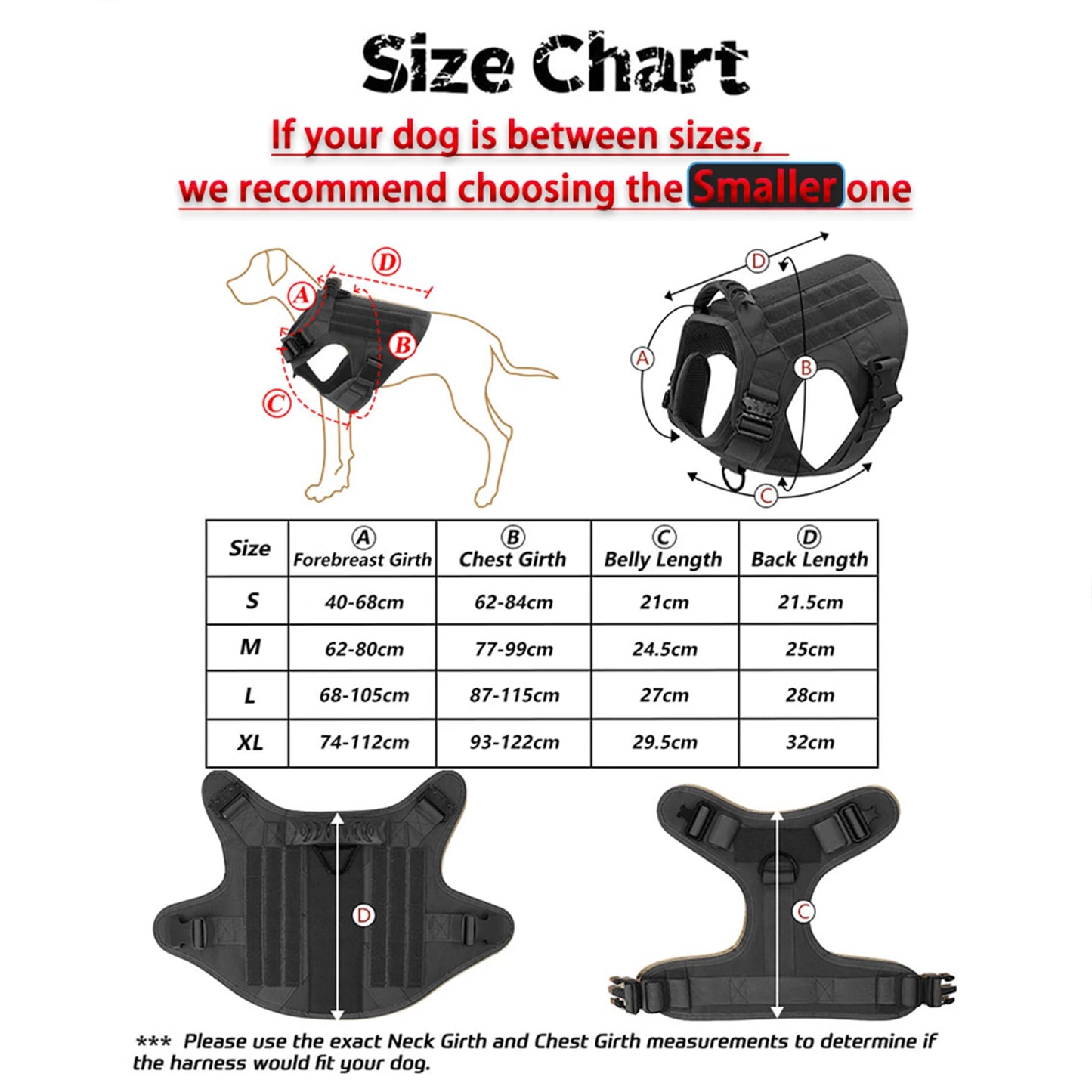 PETRAVELCN Tactical Dog Harness Vest With Molle Pouches
