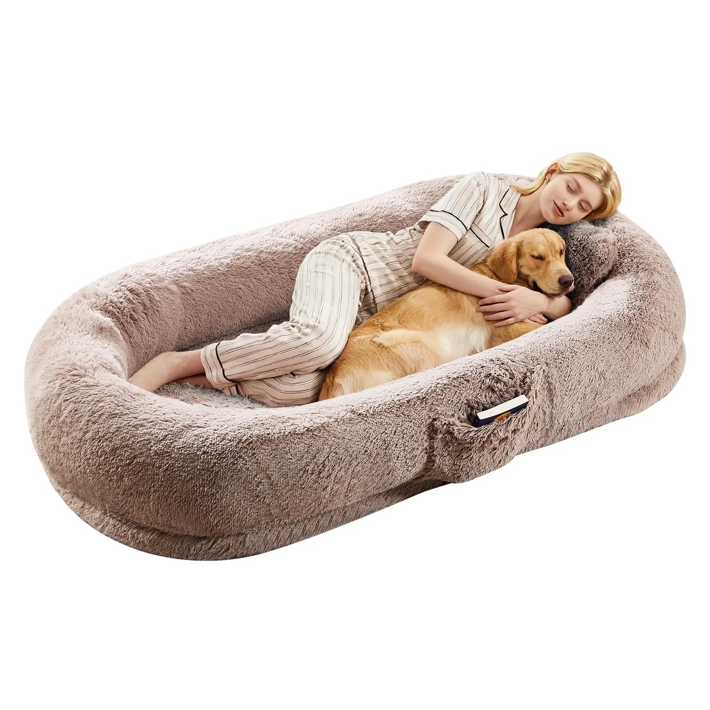HiMISS Orthopedic Faux Fur Dog Bed With Pillow