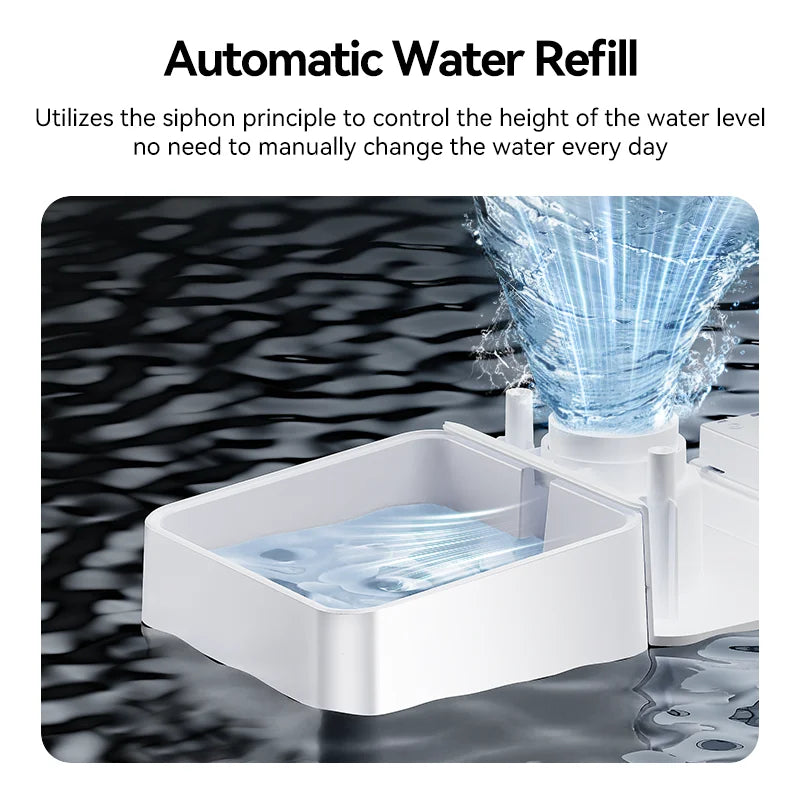 ROJECO 2 In 1 Automatic Pet Feeder Gravity Water Fountain Kibble Dispenser