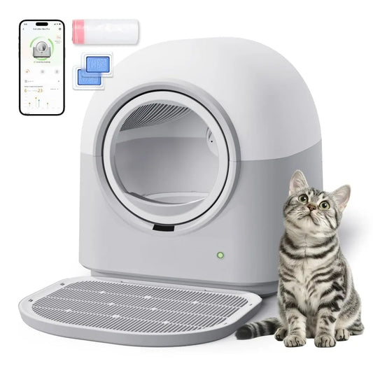 L2 Self Cleaning Cat Litter Box Safe Anti-Pinch,with Deodorizer and Liner,Automatic Hands-Free Smart Robot Self, Customized