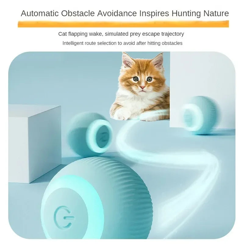 Interactive Automatic Cat Toy Ball Rechargeable Rolling Electric Ball