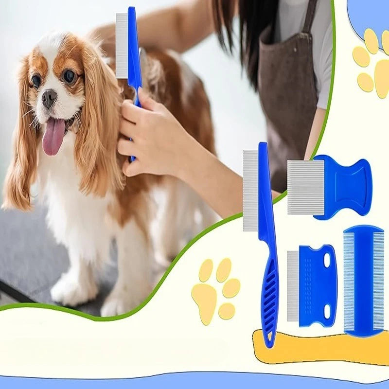 Plastic Premium Pet Grooming Combs For Cats And Dogs Set